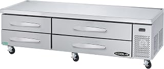 Kool-It KCB-83-4M 83-1/4" Chef Base Refrigerator with Solid Stainless Steel Top with Marine Edge and Four Drawers