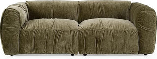 Siegal Modern Olive Green Fabric Loveseat Sofa