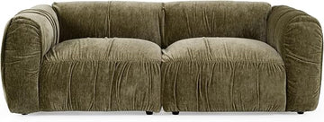 Siegal Modern Olive Green Fabric Loveseat Sofa