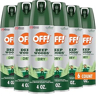 OFF! Deep Woods Dry Bug Spray Insect Repellent VIII Long Lasting Outdoor Protection from Mosquitoes and Ticks 4 Ounce (Pack of 6)