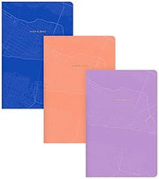 Mead Composition Notebook 6" x 9", 80 Pages, Thread-bound, Soft Cover, 3 Pack, Assorted Colors (WV0065F)