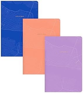 Mead Composition Notebook 6" x 9", 80 Pages, Thread-bound, Soft Cover, 3 Pack, Assorted Colors (WV0065F)