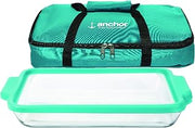 Anchor Hocking 3 Pc. 3 Qt. Oven Basics Bake Dish w/Mineral Blue TrueFit™ Lid + Tote