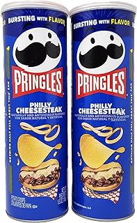 Pringles Potato Crisps Naturally Flavored Chips 5.5oz Can, Pack of 2 (Philly Cheesesteak)