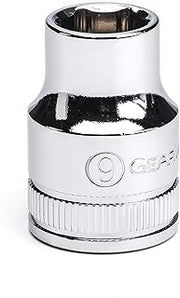 GEARWRENCH 3/8" Drive 6 Point Standard Metric Socket 9mm - 80377,Black
