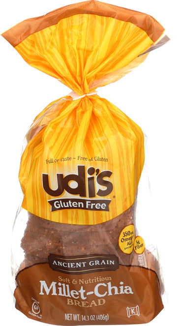 Gluten-Free Millet-Chia Bread by Udi's – 14.3 Ounce (Pack of 8), Pack of 8, Model 69899780994