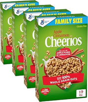 Apple Cinnamon Cheerios Heart Healthy Cereal, 19 OZ Family Size Box (Pack of 4)