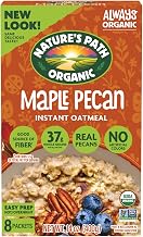 Nature's Path Organic Maple Pecan Instant Oatmeal, 14 oz (Pack of 6) | Rich Pecans & Maple Oats: 37g whole grains, 4g fiber, organic maple sugar, no artificial flavors or colors