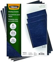 Fellowes Letter Size Binding Covers Expressions Grain, 50-Pack, Navy (52124)