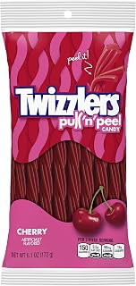 Twizzlers Pull 'n' Peel Licorice Candy, Cherry, 6.1 Ounce