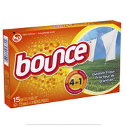 Outdoor Fresh Scented Fabric Softener Dryer Sheets by Bounce – 15 Count (Pack of 1), Multi color, Model 5071702
