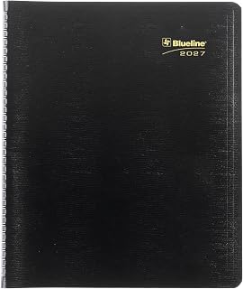 Rediform Blueline® 2027 Essential Monthly Planner, 16 Months, September 2026 to December 2027, Twin-Wire Binding, 10.75" x 8.5", Black (C1512.81T)