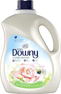 Downy Nature Blends Rosewater and Aloe Liquid Fabric Conditioner (Fabric Softener), 103 fl oz 120 Loads, 103 Fl Oz