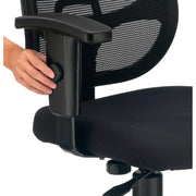 Task Chair with Mesh Back and Fabric Upholstered Seat by Global Industrial – 16.5"H x 17.75"W x 18.5"L, Plastic, Black, Model A2813TM1+22A4