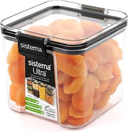 Sistema Ultra Collection Square Food Storage Container, 23.6 oz./0.7 L, Clear/Black