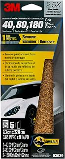 3M Sandpaper, 03039, Assorted Grits (40, 80, 120), 3 2/3 in x 9 in, 5 Sheets