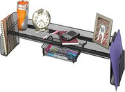 Safco Onyx Mesh Off-Surface Desk Organizer 3604BL, Black Powder Coat Finish, Durable Steel Mesh Construction