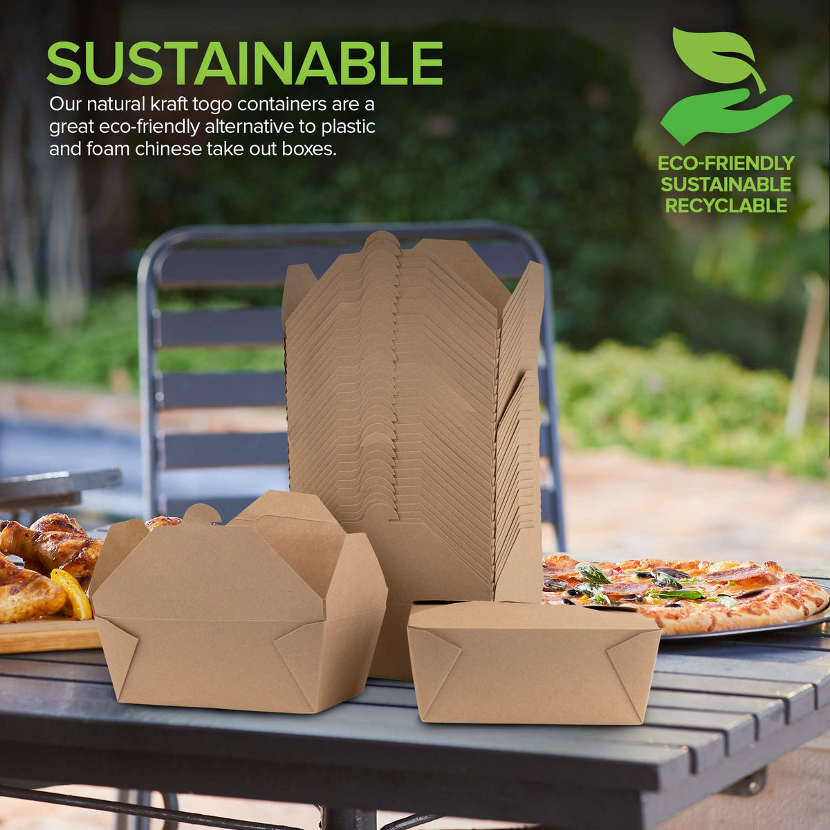 Microwavable Kraft Brown Take Out Boxes 112 oz (30 Pack) Disposable Food Containers - Recyclable Cardboard Lunch Box - Take Out Containers Disposable - to Go Boxes for Restaurants