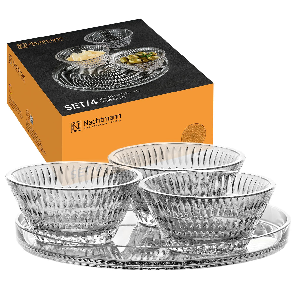 4 Crystal Glass Servings by by Nachtmann – std, Crystal glass, Transparent, Pack of 4, Model 105766