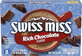 Swiss Miss Rich Chocolate Flavored Hot Cocoa Mix, Hot Cocoa Bar Supplies, 1.33 oz., 8-Count Envelopes (12 Boxes)