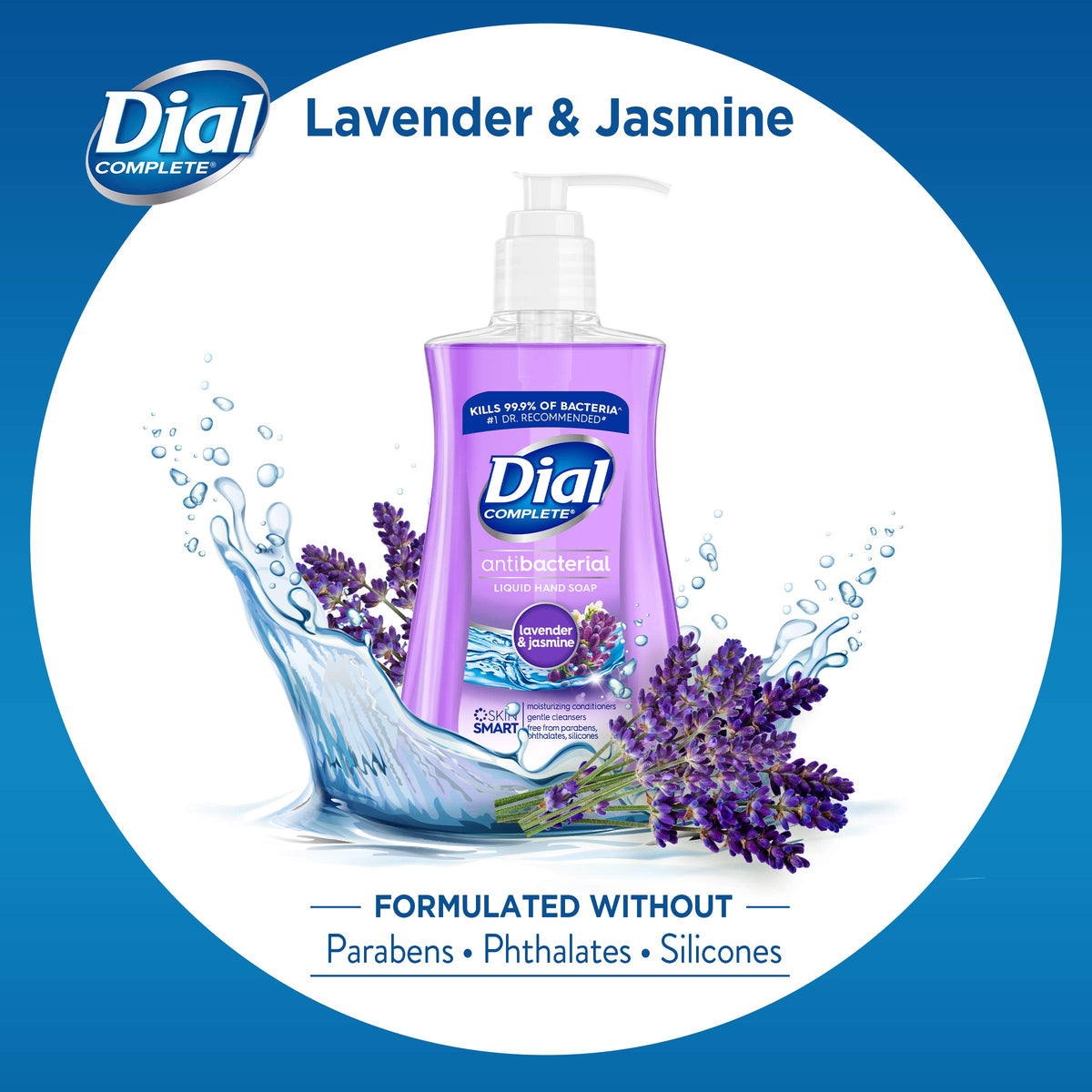 Antibacterial Liquid Hand Soap by Dial – 7.5 Fl Oz (Pack of 1), WHITE, Model 0190l