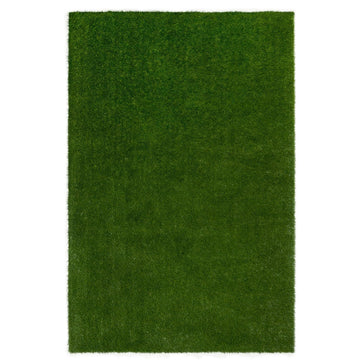 GreenSpace 4' x 6' Artificial Grass Rug by Joy Carpets – 4' x 6' (Rectangular), Polyethylene (PE), Green, Model 624N