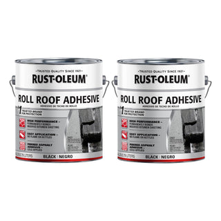 Roll Roofing Adhesive by Rust-Oleum – Gallon (Pack of 2), Black, Pack of 2, Model 347428-2PK