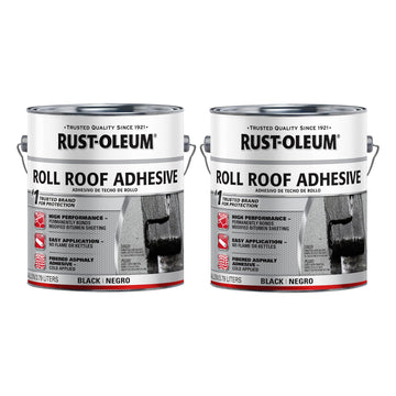 Roll Roofing Adhesive by Rust-Oleum – Gallon (Pack of 2), Black, Pack of 2, Model 347428-2PK