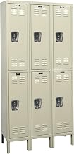 U3228-2PT Premium Locker, 36" Width x 12" Depth x 78" Height, Double Tier, 3-Wide, Knock-Down, 729 Parchment