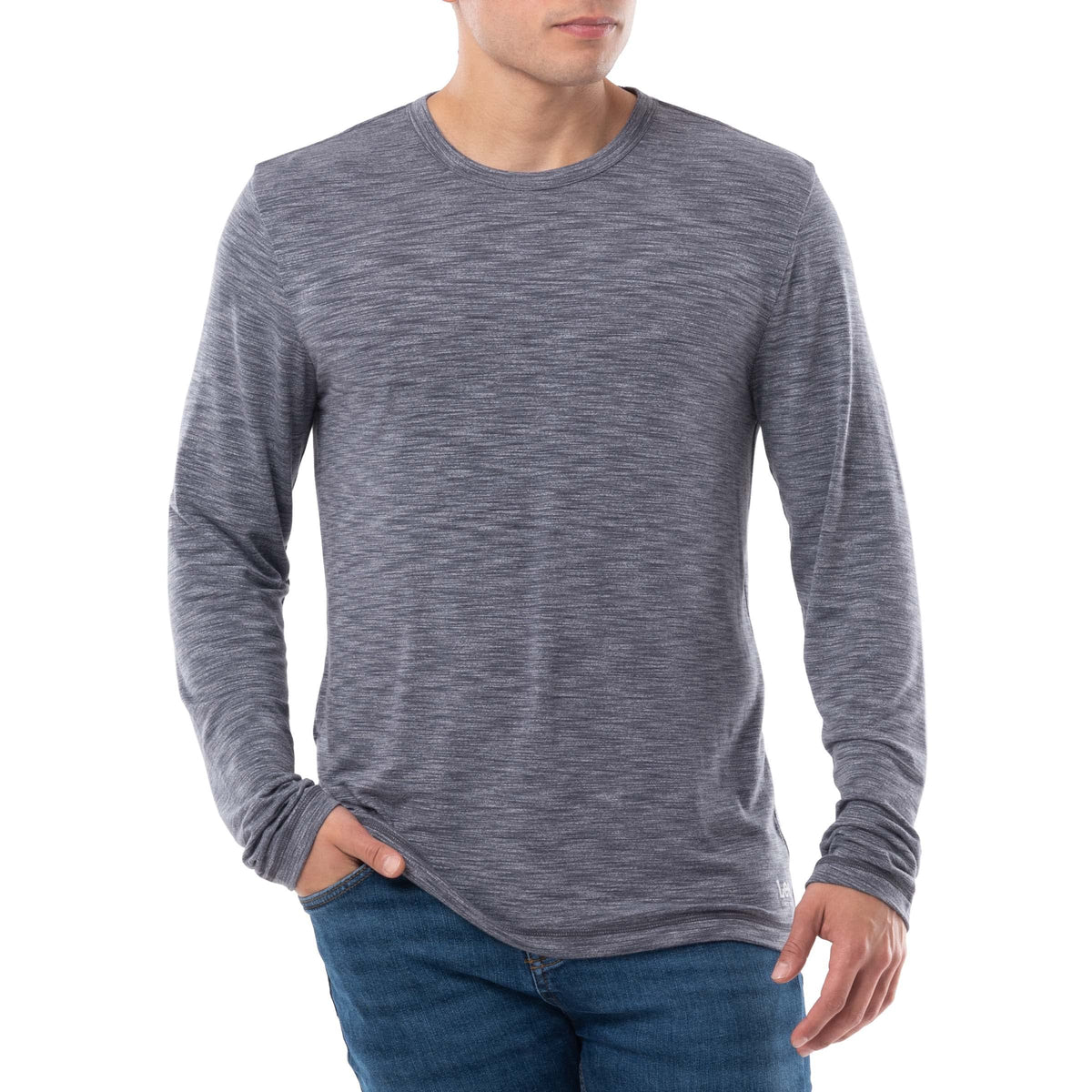 Men's Quick Dry Long Sleeve Tee – Jersey, Smoke Heather, Model WRT21908