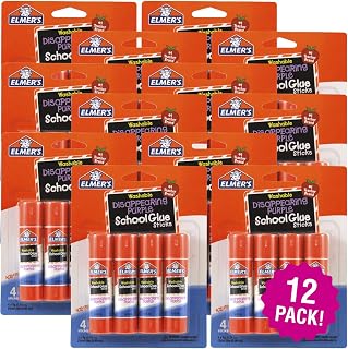Elmer's Wahsable School Glue Sitcks-Purple 48/Pkg, 12 Pack