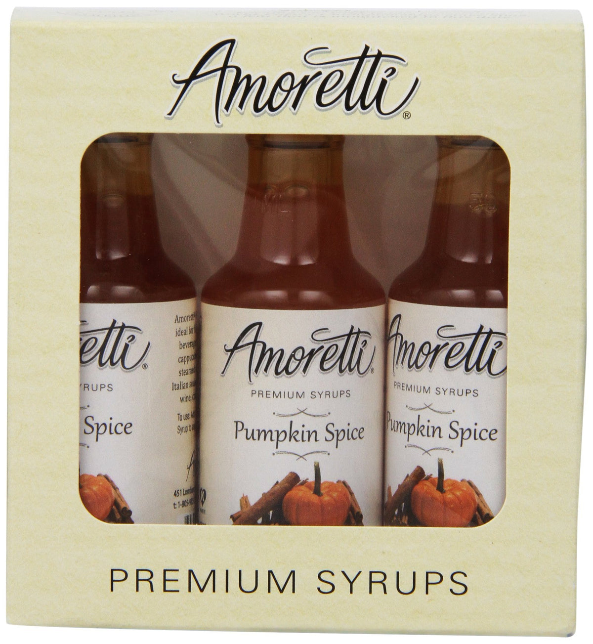 Amoretti Pumpkin / 1.67 Fl Oz (Pack of 3) / 1 Syrups