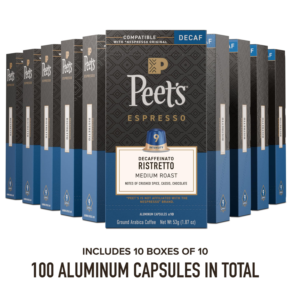 Espresso Capsules by Peet's Coffee – 10 Count (Pack of 10), Pack of 10, Model 513868