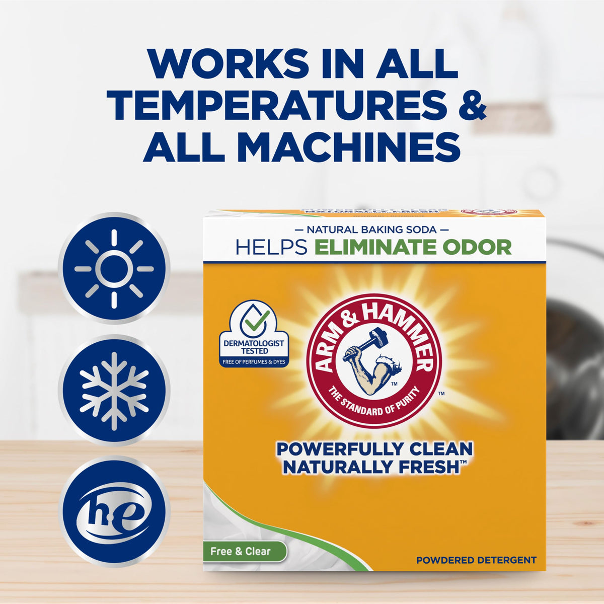 Powder Laundry Detergent by ARM & HAMMER – 98.1 Ounce (Pack of 4), Pack of 4, Model thomaswi