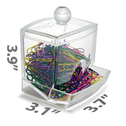 Self-Dispensing Paper Clip Holder with 250 Assorted Color Paper Clips by Officemate – 1 inch, Vinyl, Assorted, Model 93697