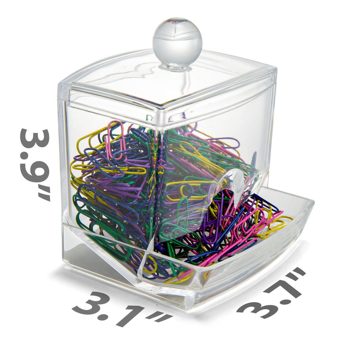 Self-Dispensing Paper Clip Holder with 250 Assorted Color Paper Clips by Officemate – 1 inch, Vinyl, Assorted, Model 93697