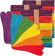 Hygloss Colored Spoon Popsicle Sticks - Vibrant Wooden Craft Sticks – Smooth and Splinter-Free Pop Sticks - Ideal for DIY Projects, Crafting, Games, Home and School Use – 3.75 inches, 100 Count
