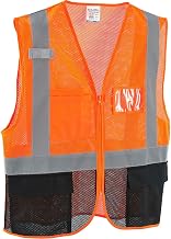 Global Industrial Class 2 Hi-Vis Safety Vest, 3 Pockets, Mesh, Orange/Black, 4XL/5XL