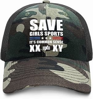 Save Girls Sports, Itis Common Sense Camouflage Grid Baseball Cap for Men Classic Washed Distressed Baseball Cap