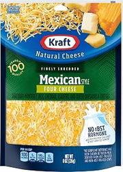 Kraft Natural Shredded Mexican Style Four Cheese (8 oz Bag)