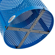 Thermoplastic Perforated Recycling Receptacle w/Flat Lid by Global Industrial – 32.0 gallons, Steel, Blue, Model 261959BL