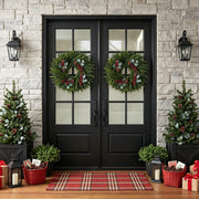 Worthyeah Norfolk Pine Wreath, 24 Inch Illuminated, Christmas