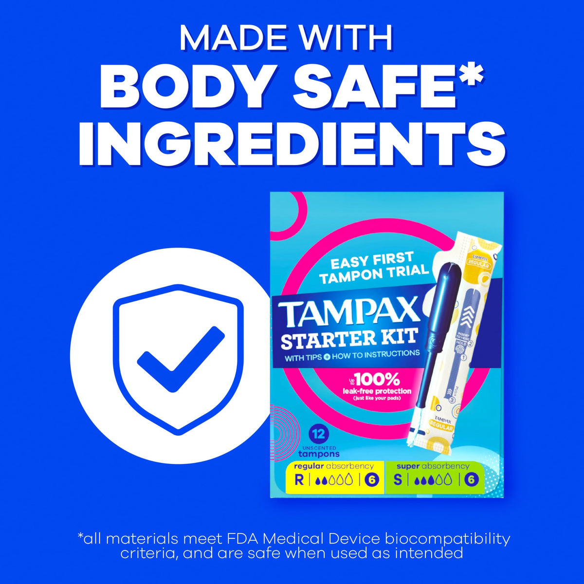 Starter Kit Multipack by Tampax – Regular/Super, Rayon, Model P_897