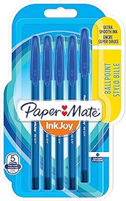 Paper Mate InkJoy 100ST Ballpoint Pens | Fine Point (0.7 mm) | Blue | 5 Count