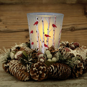 Banberry Designs Cardinal Candle Holders, Set of 3 with LED Lights, Multicolor