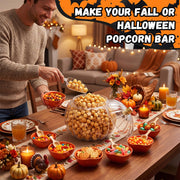 Potchen Pumpkin Ceramic Candy Jar Set, 14 Piece Halloween Serving Kit, Orange