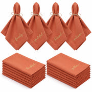 Mindsoft Cloth Napkins, 12 Pack 17.7 Inch Cotton, Rust Red