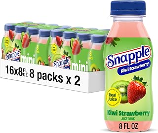 Snapple Kiwi Strawberry Juice Drink, 8 fl oz Mini Bottle, 16 pack (2 Packs of 8)