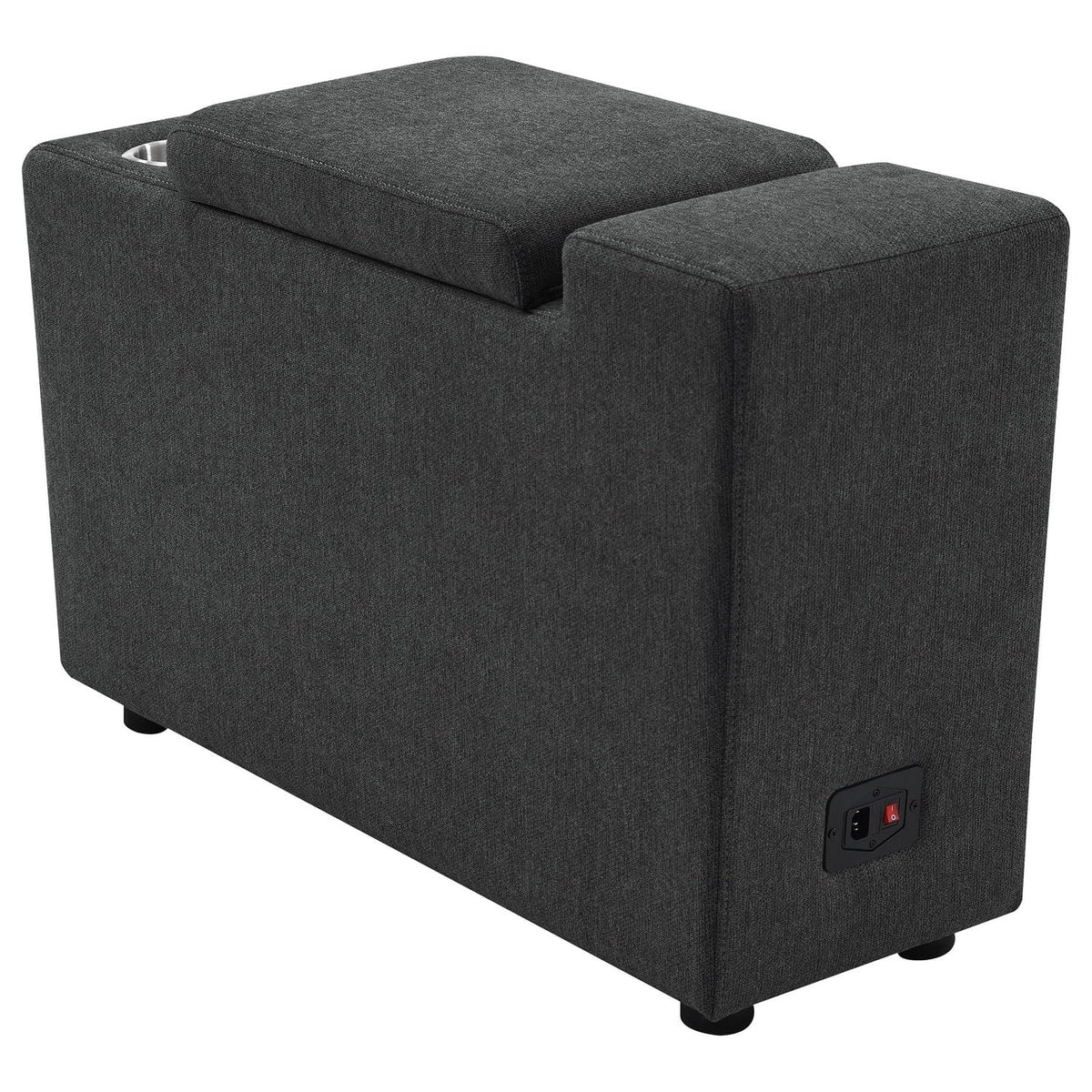 Coaster Collins Upholstered Modular Storage Console Dark Grey by Coaster Fine Furniture – 13.00"w x 38.75"d x 24.50"h, Dark Grey, Model 609530CON