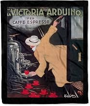 Vintage La Victoria Arduino Caffe Espresso Poster Silktouch Minky Blanket